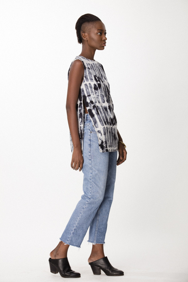 Osei-Duro Taifa Top in Black Chalk Osei-Duro Taifa Top in Black Chalk