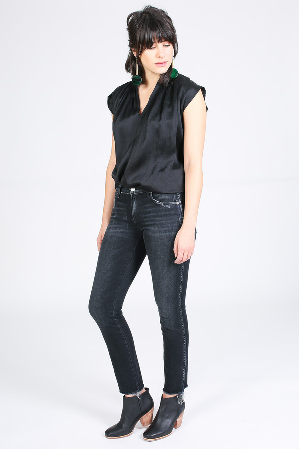 The Podolls Pleat Neck Accordion Top in Black The Podolls Pleat Neck Accordion Top in Black
