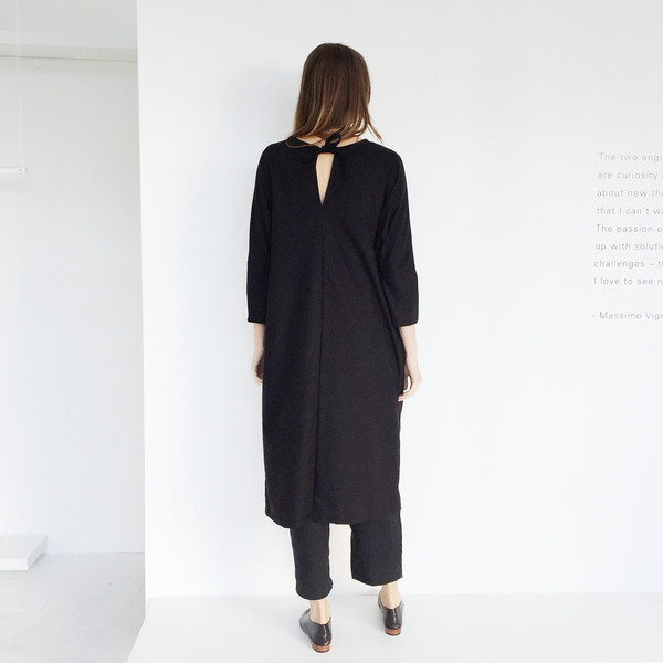 Open Air Museum Black Yuriko Tie Dress Open Air Museum Black Yuriko Tie Dress
