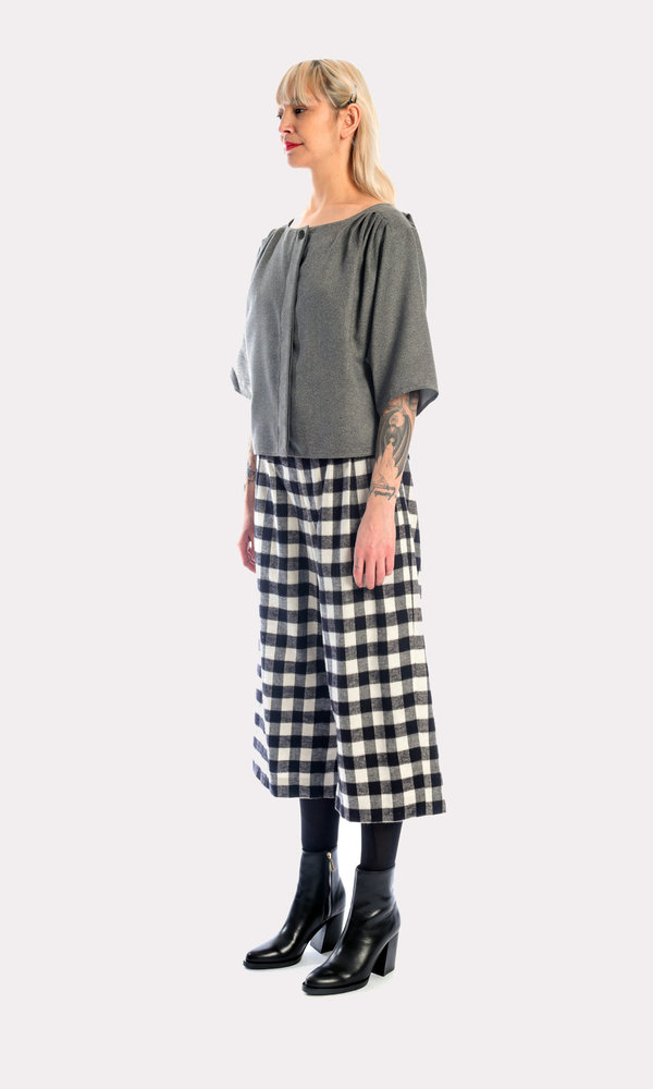 KURT LYLE Trinity Reversible Blouse in Charcoal Ultrasuede KURT LYLE Trinity Reversible Blouse in Charcoal Ultrasuede