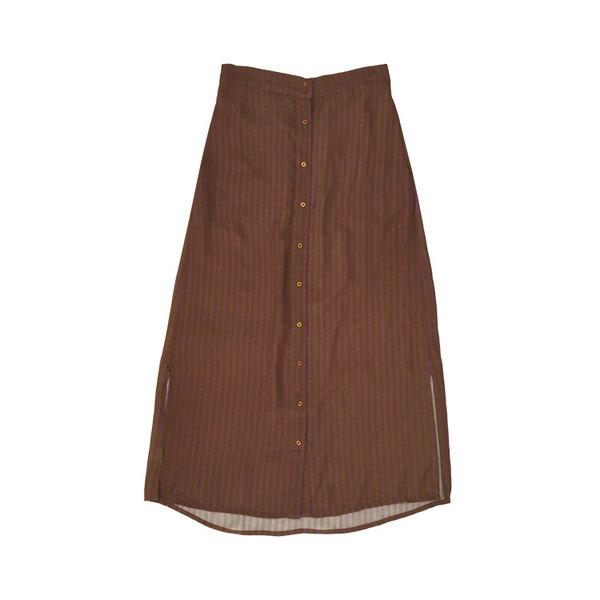 Ali Golden BUTTON-DOWN SKIRT - RUST STRIPE Ali Golden BUTTON-DOWN SKIRT - RUST STRIPE