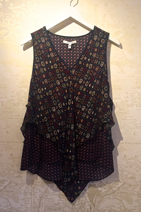 Derek Lam 10 Crosby V-Neck Silk Print Handkerchief Tank Derek Lam 10 Crosby V-Neck Silk Print Handkerchief Tank