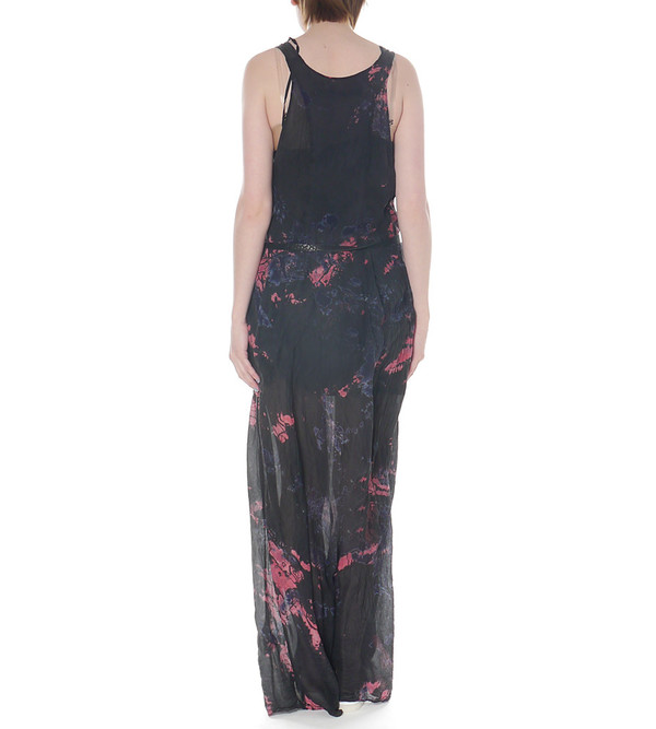 Raquel Allegra Maxi Silk Tie Dye Tank Dress with Belt Raquel Allegra Maxi Silk Tie Dye Tank Dress with Belt