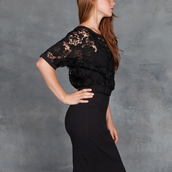 SEN Sage Top in Embroidered Lace in Black SEN Sage Top in Embroidered Lace in Black