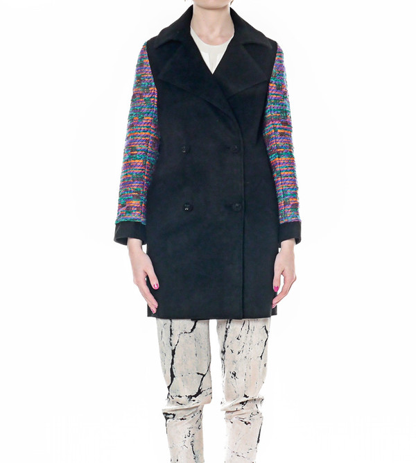 Calla Overcoat with Tweed Sleeves Calla Overcoat with Tweed Sleeves