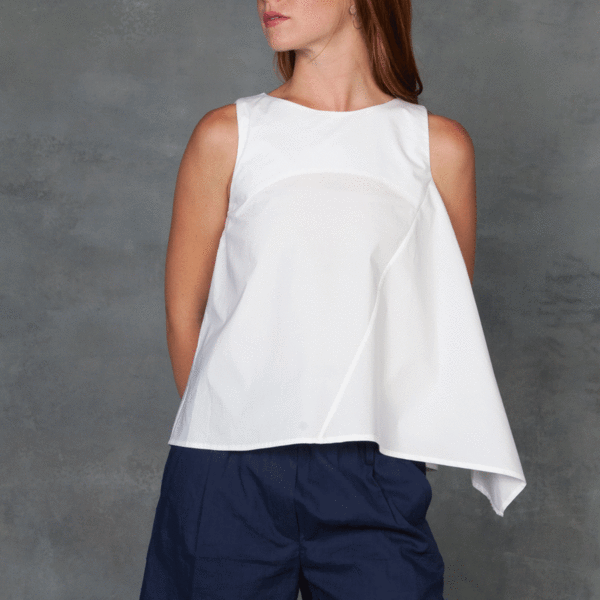 WHIT NYC Lulu Top in White Poplin WHIT NYC Lulu Top in White Poplin