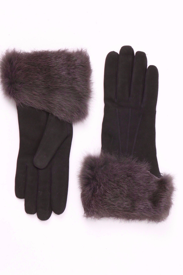 Georges Morand Rabbit Cuff Suede Gloves Georges Morand Rabbit Cuff Suede Gloves