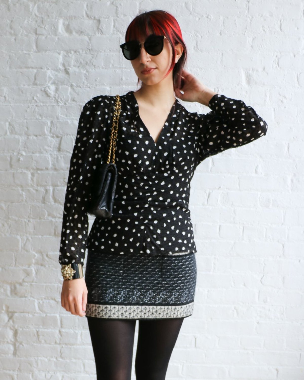 rebecca taylor polka dot blouse