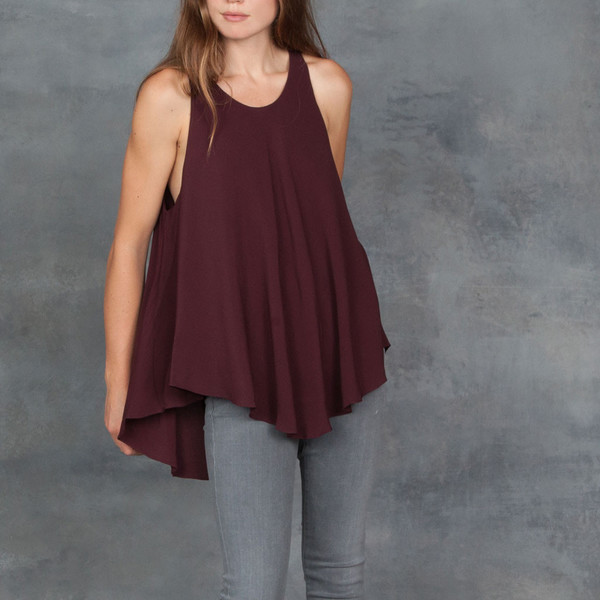 Sen Swing Tank Top in Burgundy Sen Swing Tank Top in Burgundy