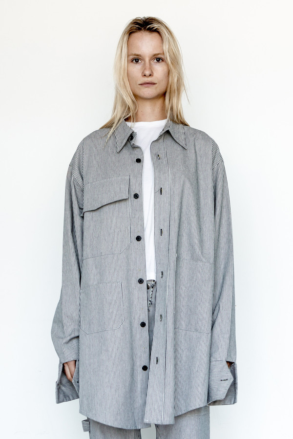 Assembly New York Cotton Railroad Stripe Chimayo Shirt Assembly New York Cotton Railroad Stripe Chimayo Shirt