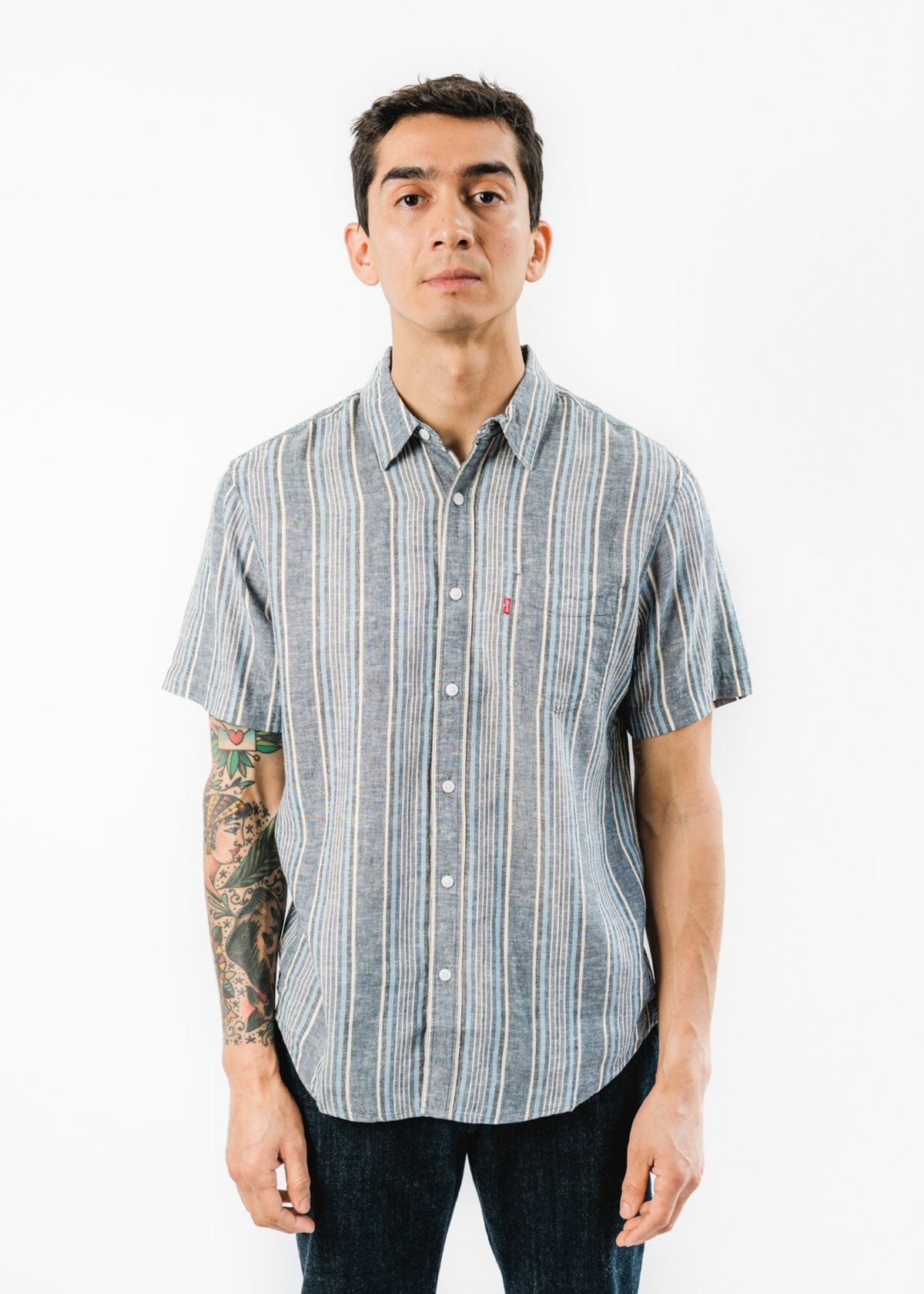 LEVIS STRIPED S/S ONE POCKET SHIRT 
