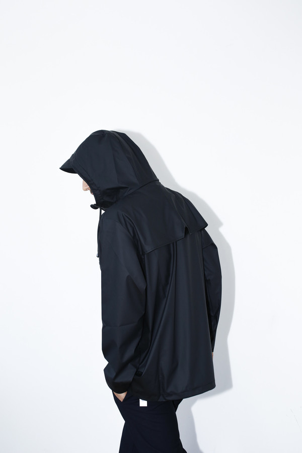 Men's Rains Black Hooded Anorak Men's Rains Black Hooded Anorak