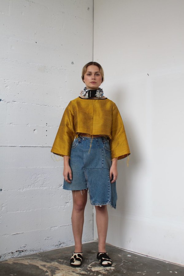 Alexa Stark gold silk top Alexa Stark gold silk top