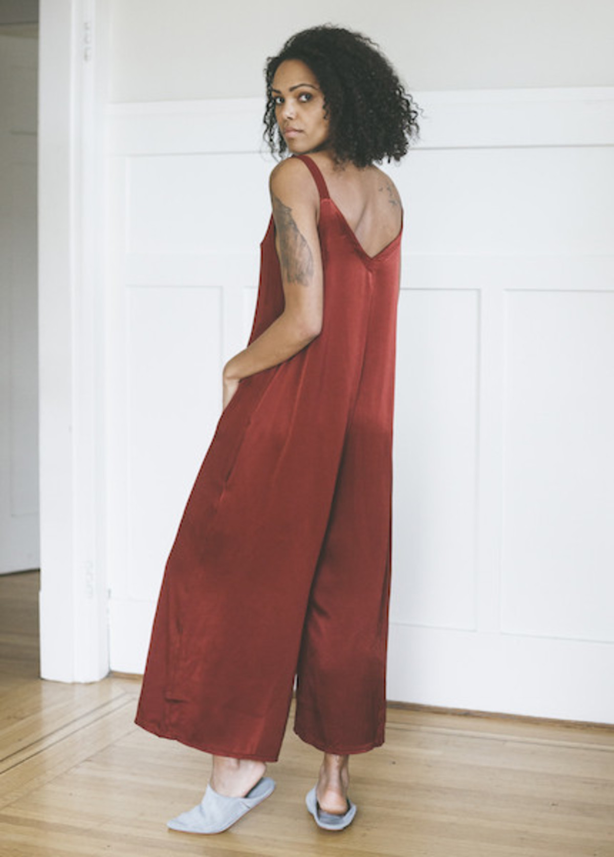 Lacausa Santi Jumpsuit In Crimson Garmentory