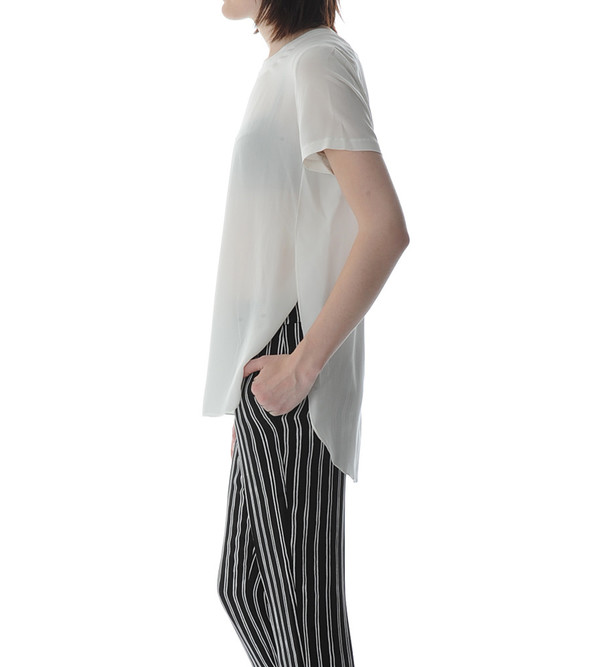 3.1 Phillip Lim White T-Shirt with Overlapped Side Seams 3.1 Phillip Lim White T-Shirt with Overlapped Side Seams