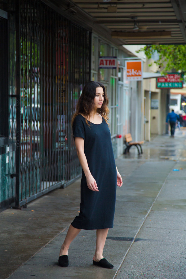 Ali Golden Roll Sleeve T-shirt Dress - Black Ali Golden Roll Sleeve T-shirt Dress - Black
