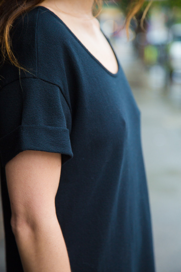Ali Golden Roll Sleeve T-shirt Dress - Black Ali Golden Roll Sleeve T-shirt Dress - Black
