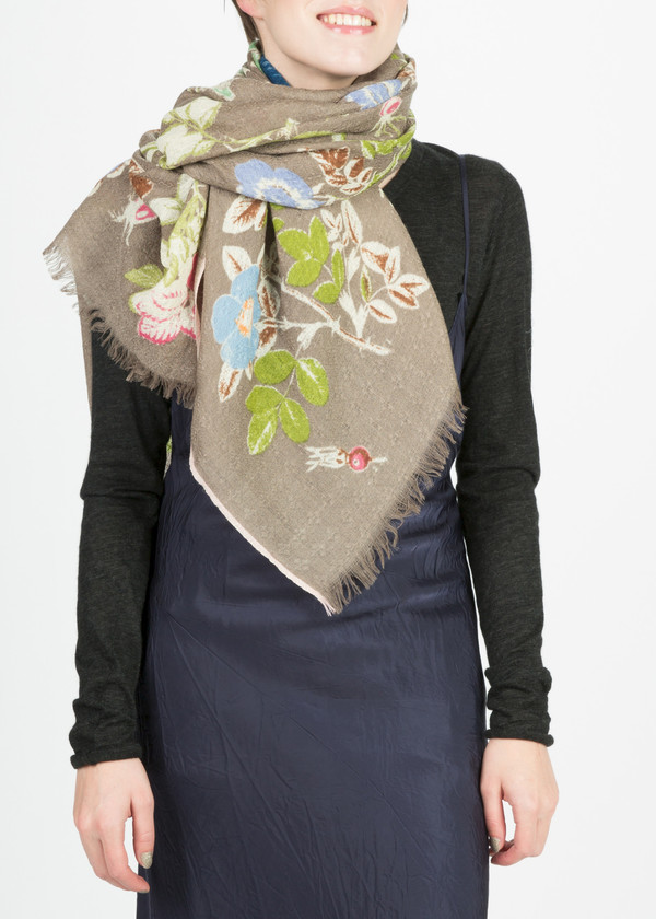 Epice Wool Floral Print Shawl Epice Wool Floral Print Shawl