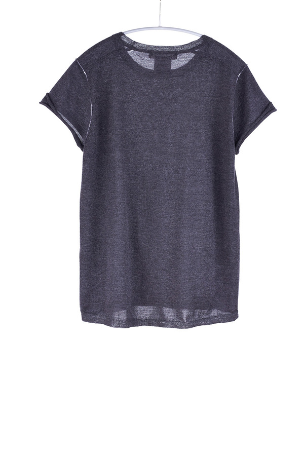 Paychi Guh Cashmere Baby Tee Charcoal Paychi Guh Cashmere Baby Tee Charcoal