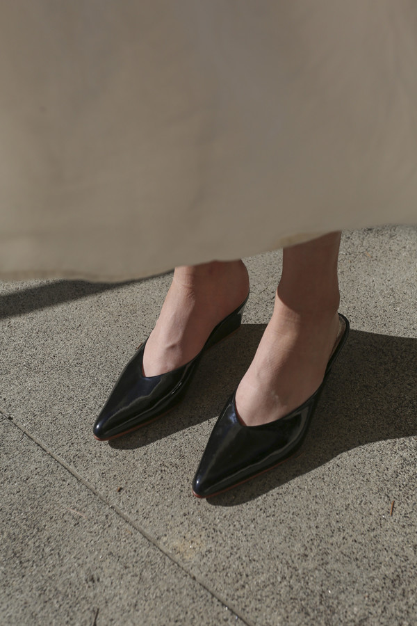 Rachel Comey Simone Slide in Black Patent Rachel Comey Simone Slide in Black Patent