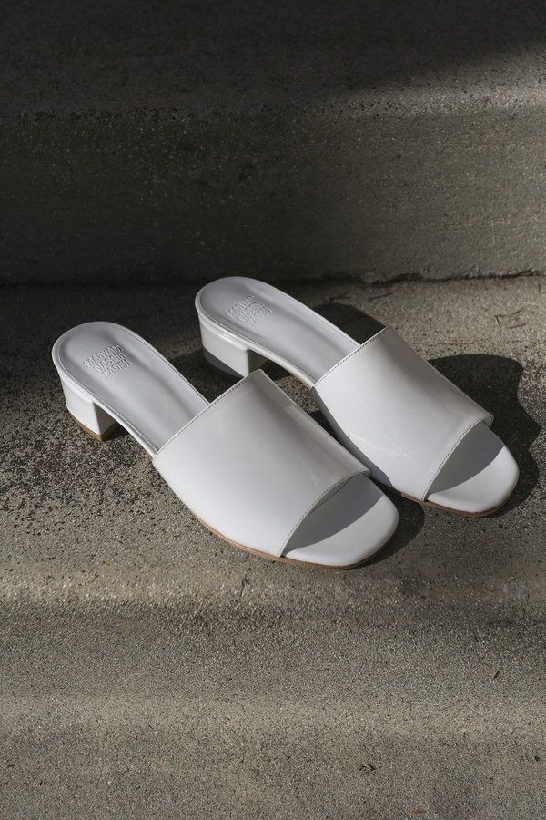 Maryam Nassir Zadeh Sophie Slide in White Patent Maryam Nassir Zadeh Sophie Slide in White Patent