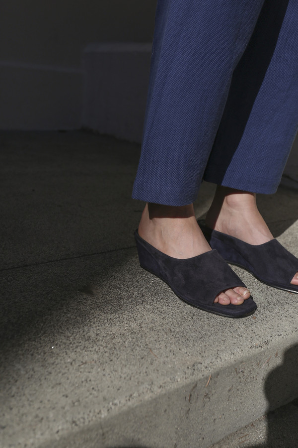 Maryam Nassir Zadeh Yves Wedge in Navy Suede Maryam Nassir Zadeh Yves Wedge in Navy Suede
