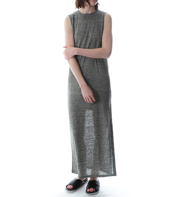 T By Alexander Wang Heather Linen Jersey Long Muscle Dress T By Alexander Wang Heather Linen Jersey Long Muscle Dress
