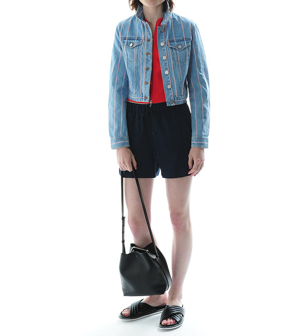 T By Alexander Wang Selvage Stripe Denim Jacket T By Alexander Wang Selvage Stripe Denim Jacket