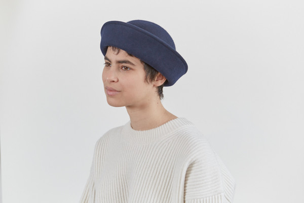 Clyde 4 Way Hat in Navy Wool Clyde 4 Way Hat in Navy Wool