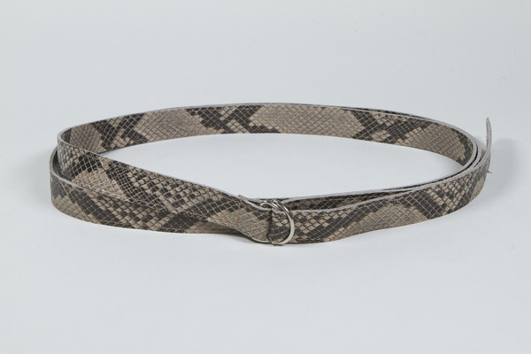Clyde Copy of Double D Ring Belt in Python Embossed Calf Leather Clyde Copy of Double D Ring Belt in Python Embossed Calf Leather