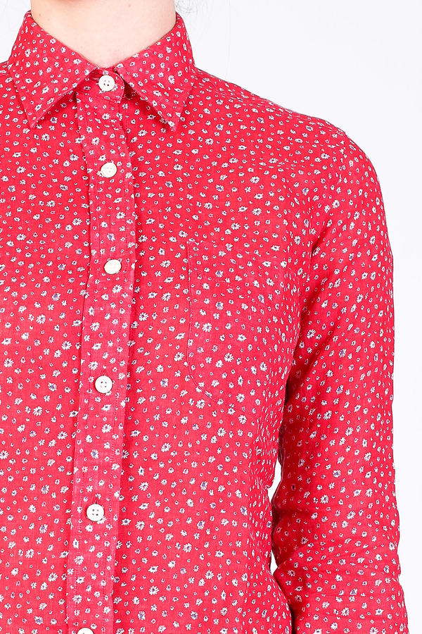 Vert & Vogue Button down shirt in red floral Vert & Vogue Button down shirt in red floral