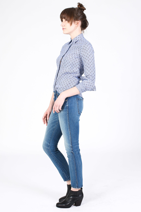 Vert & Vogue Button down shirt in blue floral Vert & Vogue Button down shirt in blue floral