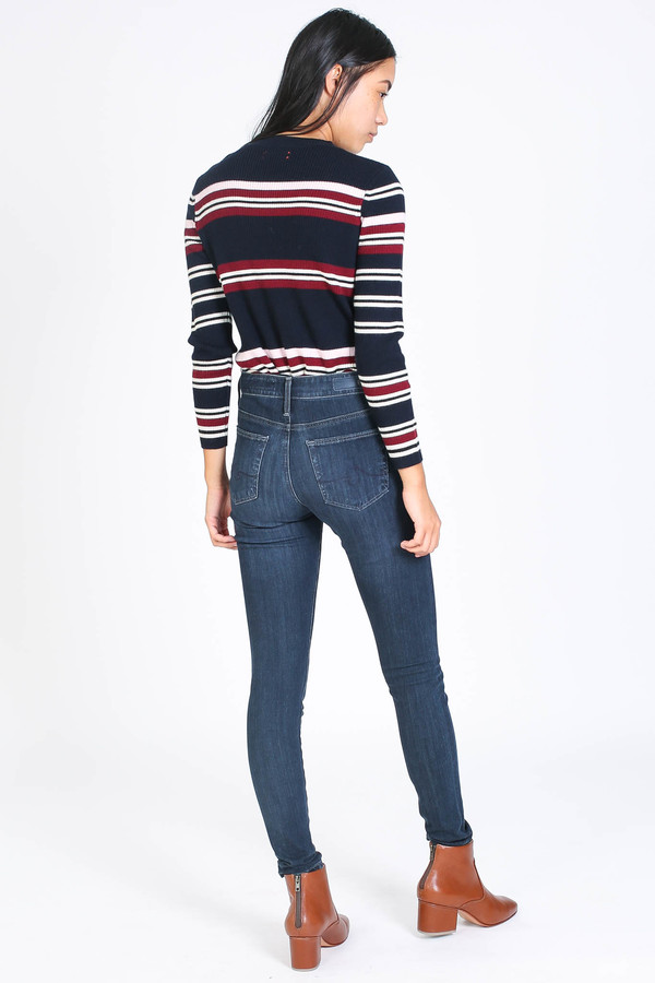 Chinti and Parker Rib Striped Sweater in navy Chinti and Parker Rib Striped Sweater in navy