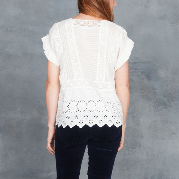 Ulla Johnson Adrienne Scalloped Eyelet Victorian Blouse Ulla Johnson Adrienne Scalloped Eyelet Victorian Blouse