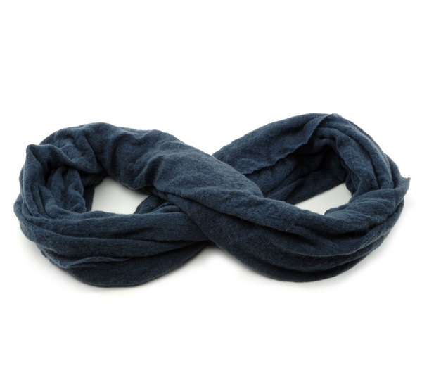 Blue Grey Cashmere Tube Scarf by Botto Giuseppe Blue Grey Cashmere Tube Scarf by Botto Giuseppe