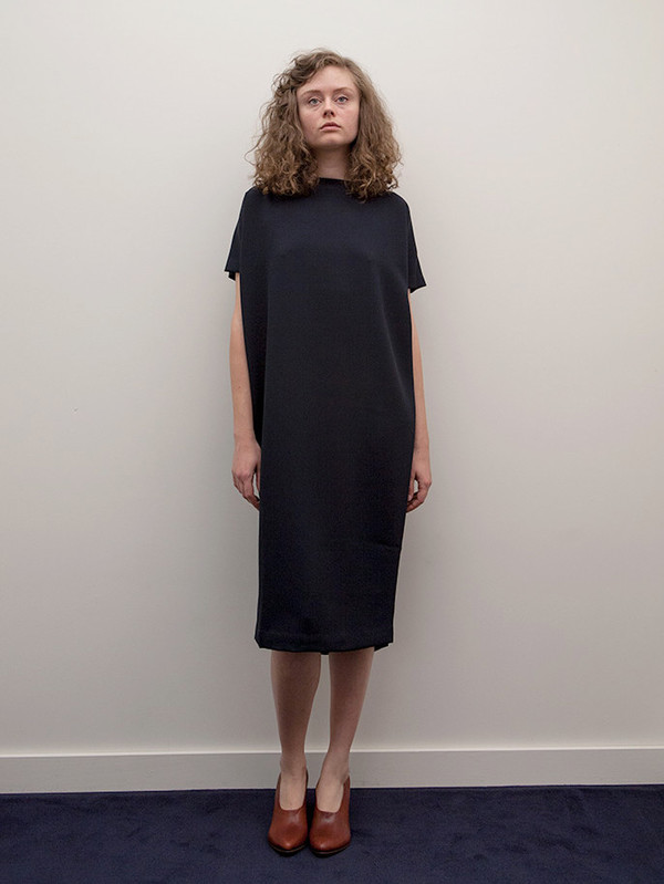 KAAREM Triangle Midi Dolman Open Back Dress, Blue/Black KAAREM Triangle Midi Dolman Open Back Dress, Blue/Black