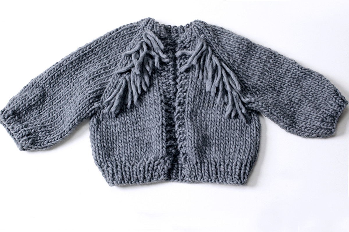 Unknown PREORDER Perth Chunky Cardigan w/ Fringe Peruvian wool