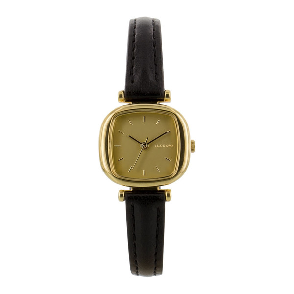 Komono - Gold with Black Leather Strap Komono - Gold with Black Leather Strap