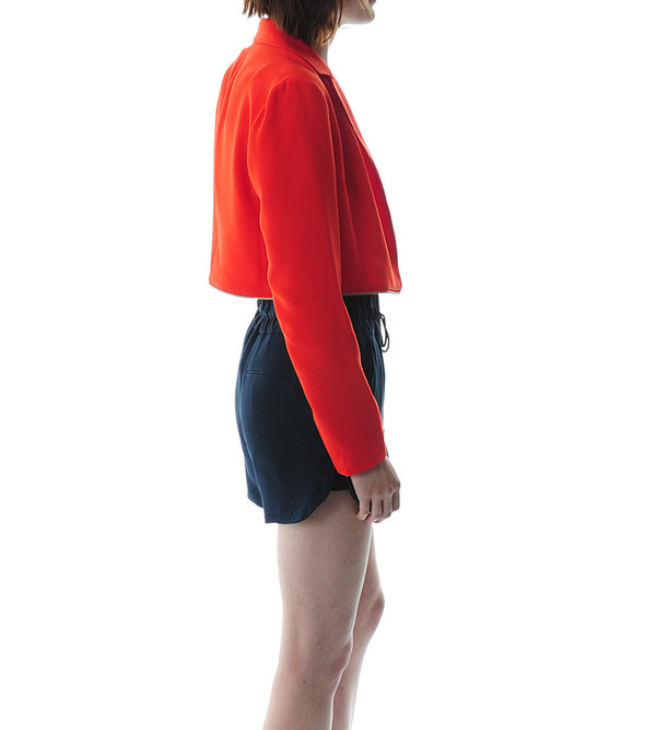 T By Alexander Wang - Poly Drape Suiting Zip Waist Blazer T By Alexander Wang - Poly Drape Suiting Zip Waist Blazer
