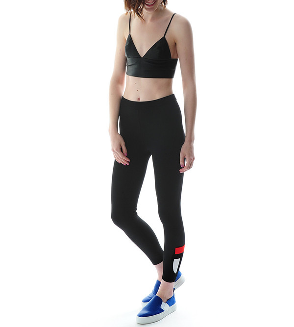 T By Alexander Wang Matte Viscose Nylon Knit Logo Legging T By Alexander Wang Matte Viscose Nylon Knit Logo Legging