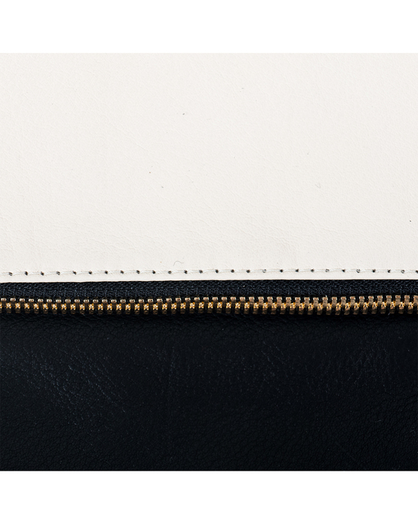 Clare Vivier Foldover Clutch in Two Tone Cream/Black Clare Vivier Foldover Clutch in Two Tone Cream/Black