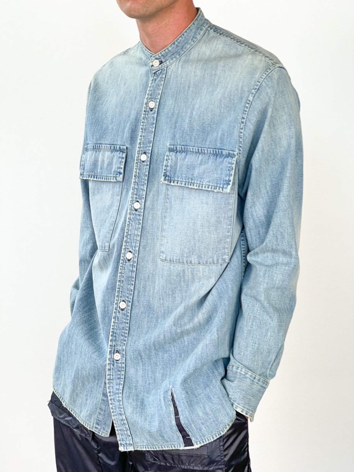 BTFL CARGO DENIM SHIRT - blue | Garmentory