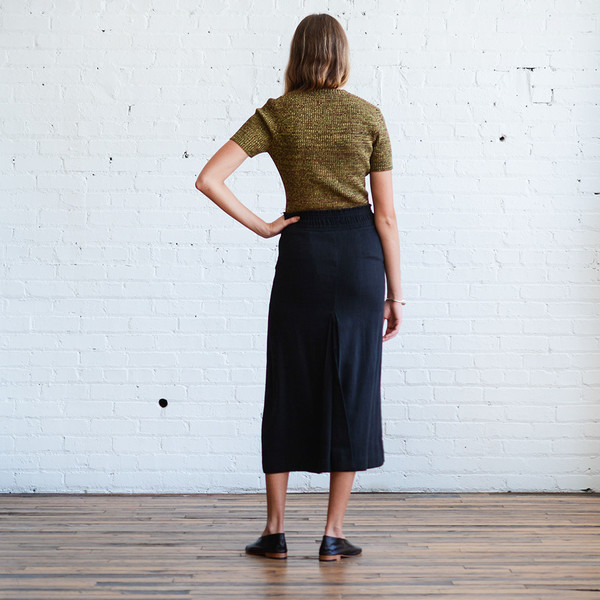Apiece Apart Mora Short Sleeve Rib Moss Apiece Apart Mora Short Sleeve Rib Moss