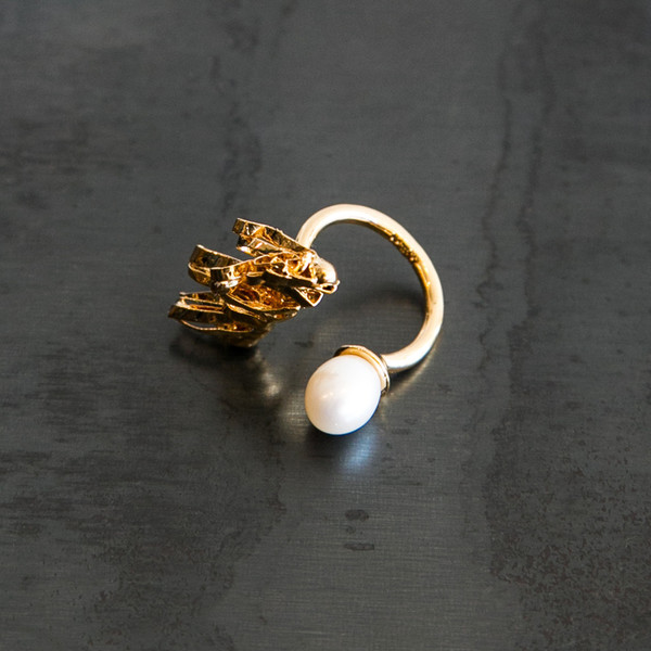 Mirit Weinstock Party Ornament and Pearl Ring Mirit Weinstock Party Ornament and Pearl Ring