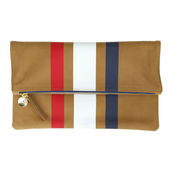 Clare V. Foldover Clutch Stripe Nubuck Clare V. Foldover Clutch Stripe Nubuck
