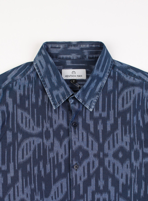 Men's Hentsch Man Friday Shirt Moire Chambray Men's Hentsch Man Friday Shirt Moire Chambray