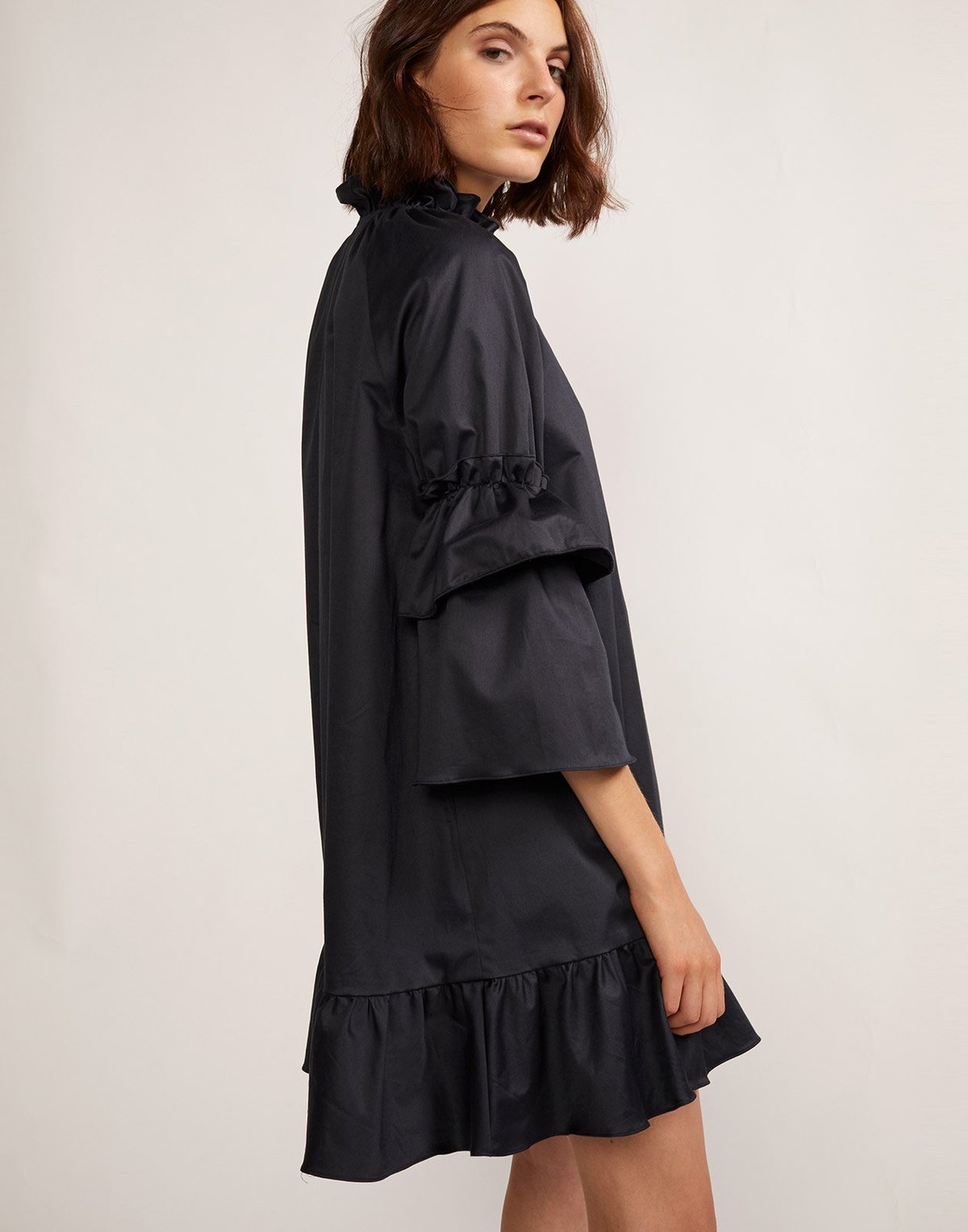 Eden Cotton Dress-Black | Garmentory