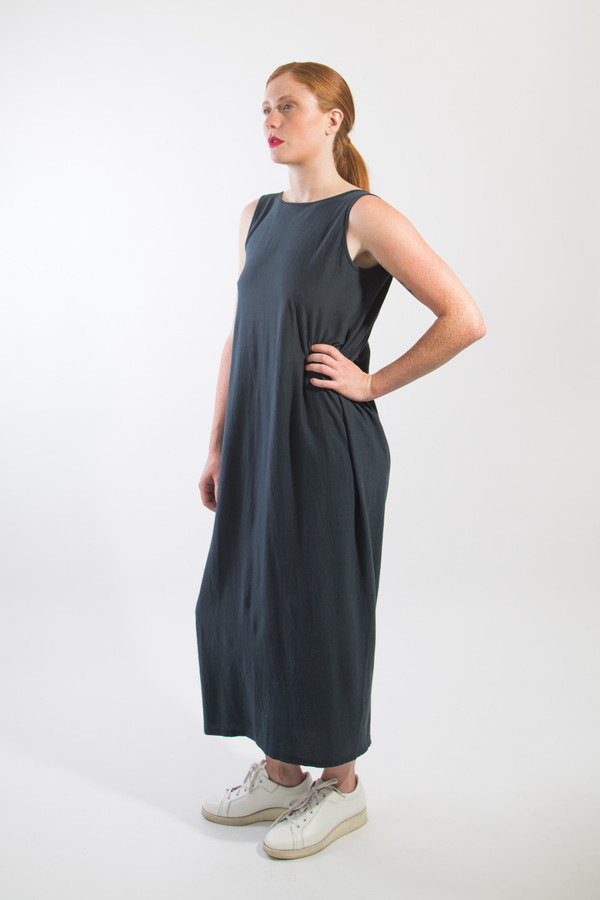 Black Crane Long Gathered Dress Black Crane Long Gathered Dress