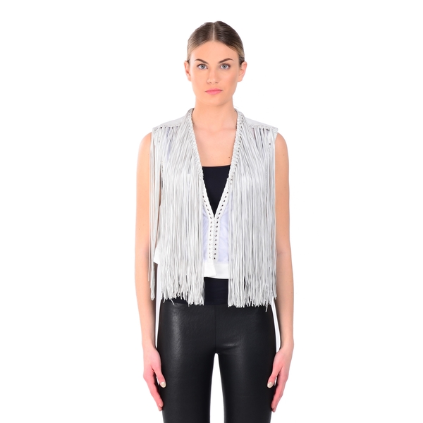 LAMARQUE Brittany Leather Fringed Vest LAMARQUE Brittany Leather Fringed Vest
