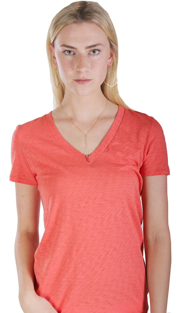 Classic V Neck Tee in Vintage Red Classic V Neck Tee in Vintage Red